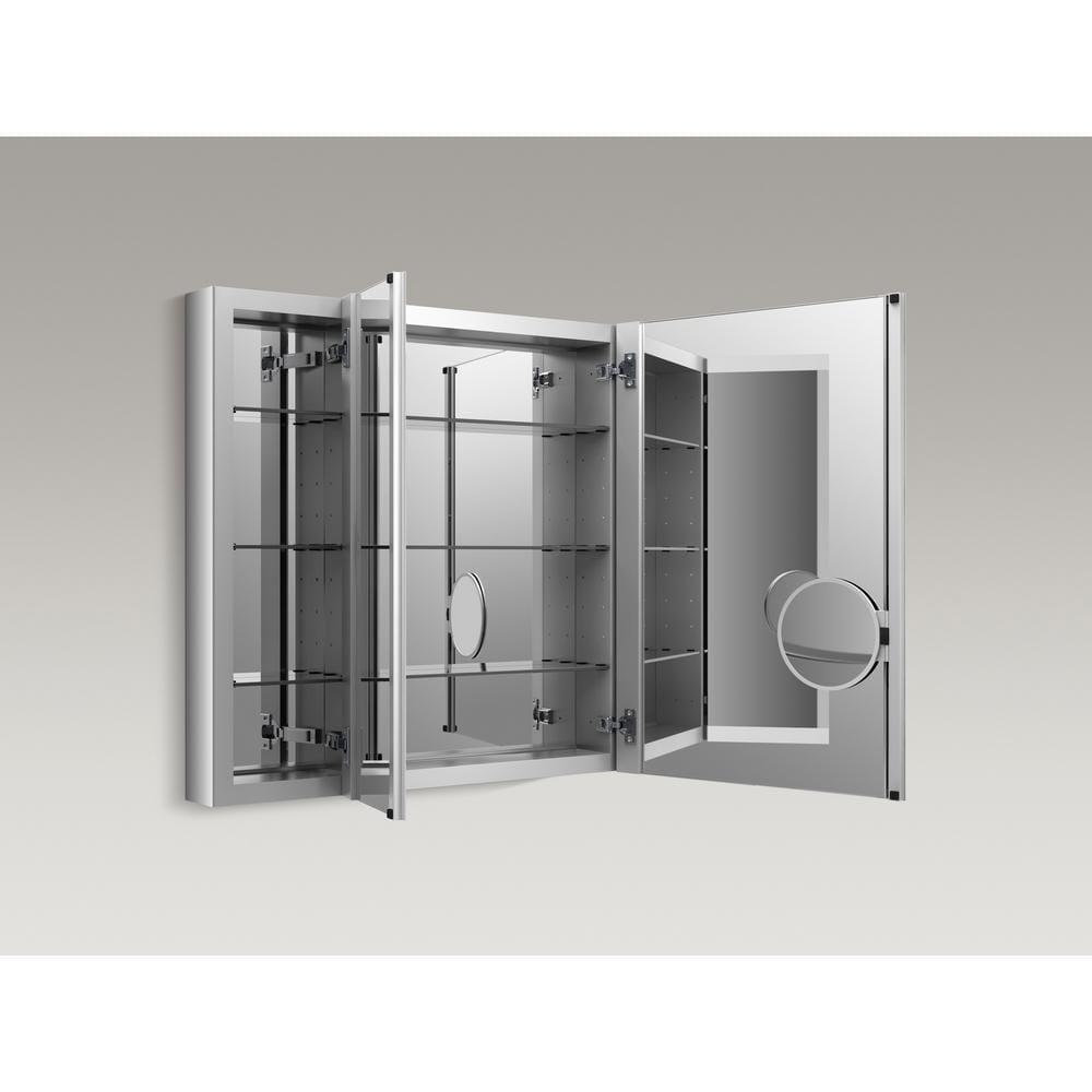 Verdera® Aluminum Medicine Cabinet with Adjustable Magnifying Mirror and Slow-Close Door