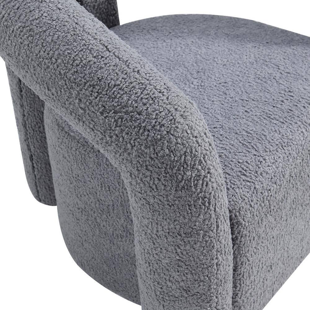 Manhattan Comfort Darian Modern Boucle Upholstered Accent Chair Gray: Pine Frame, Foam Cushion, No Assembly Required