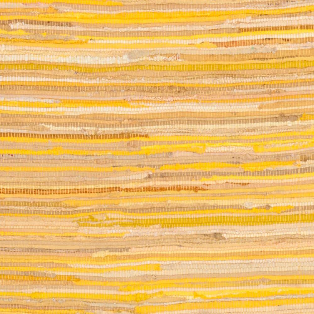 Rag Area Rug RAR130 Hand Woven Area Rug - Yellow/Multi - 4'x4' - Safavieh.