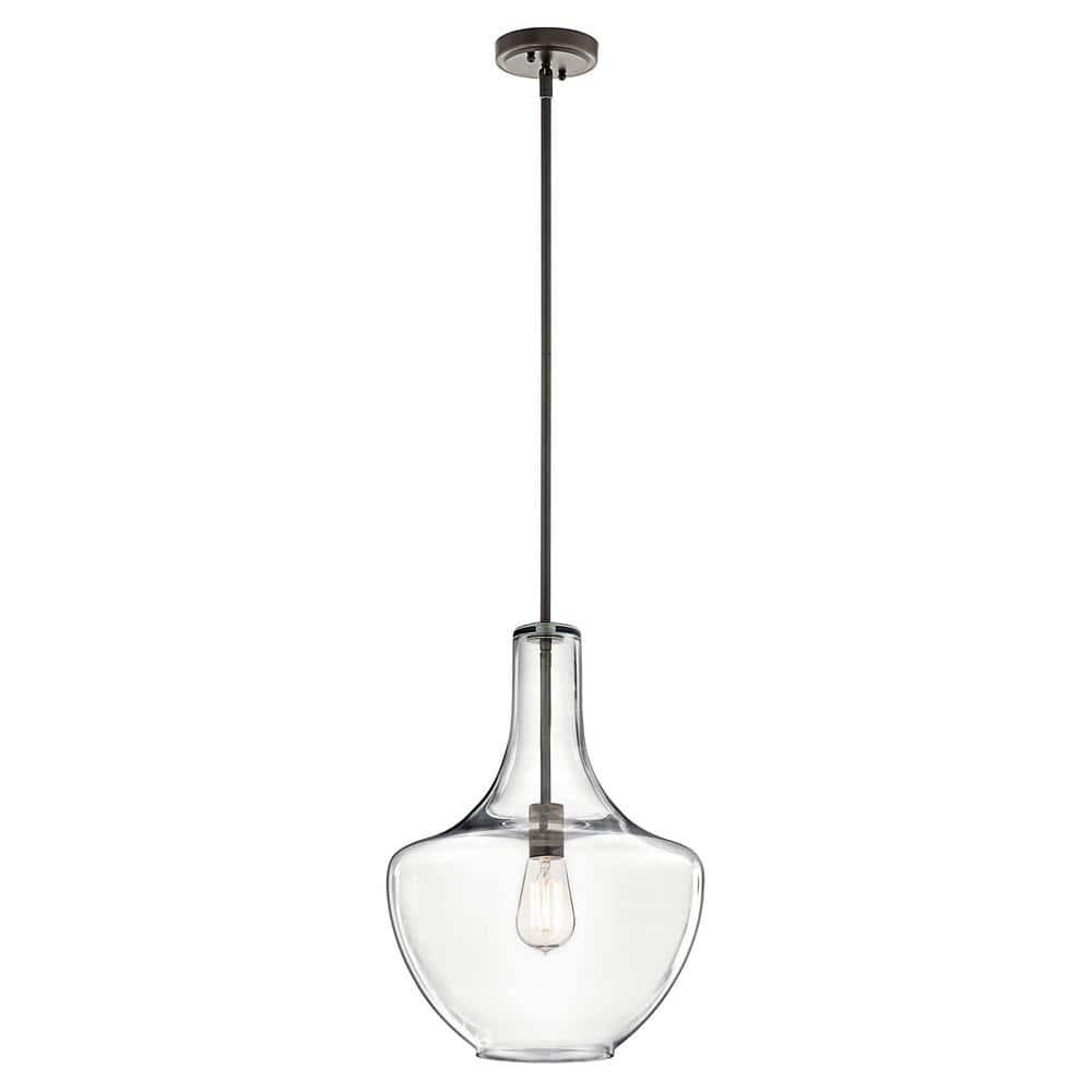Kichler Everly 19.75" Transitional 1 Light Olde Bronze Pendant Light with Clear Glass