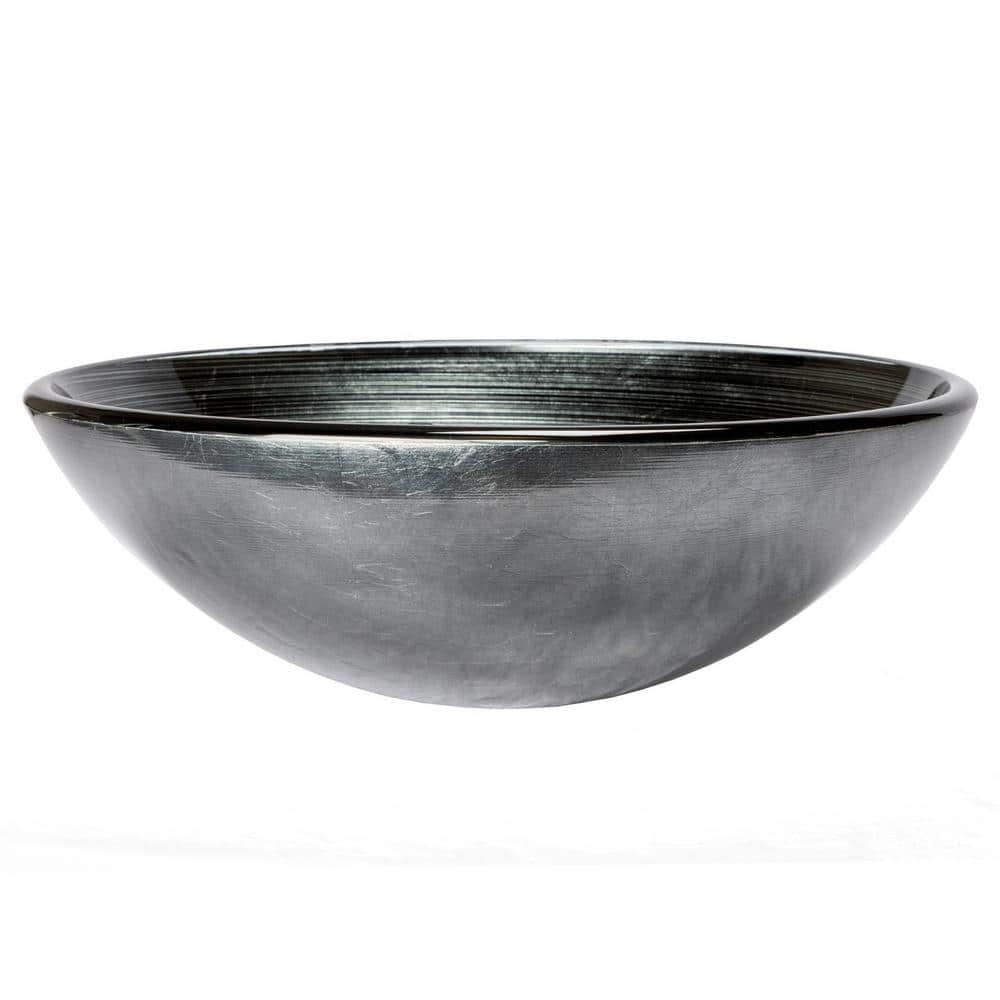 Eden Bath 16.38'' Tempered Glass Circular Bathroom Sink