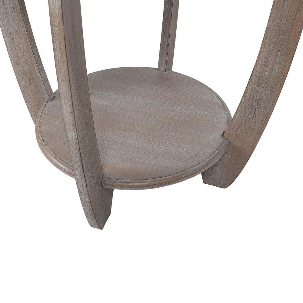 Ophelia & Co. Flora Rustic Farmhouse End Table with Storage Shelf, French Country Accent Side Table