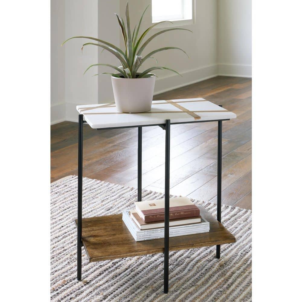 17 Stories Lajoy Marble Top End Table