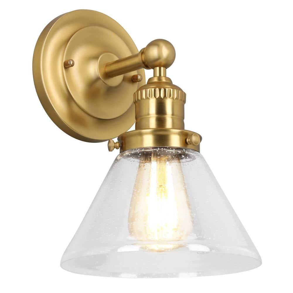 Design House  Augustin Wall Light in Satin Gold