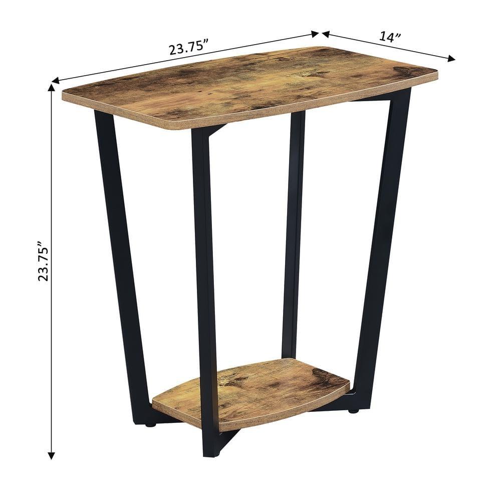 Convenience Concepts Graystone End Table with Shelf, Barnwood/Black Frame