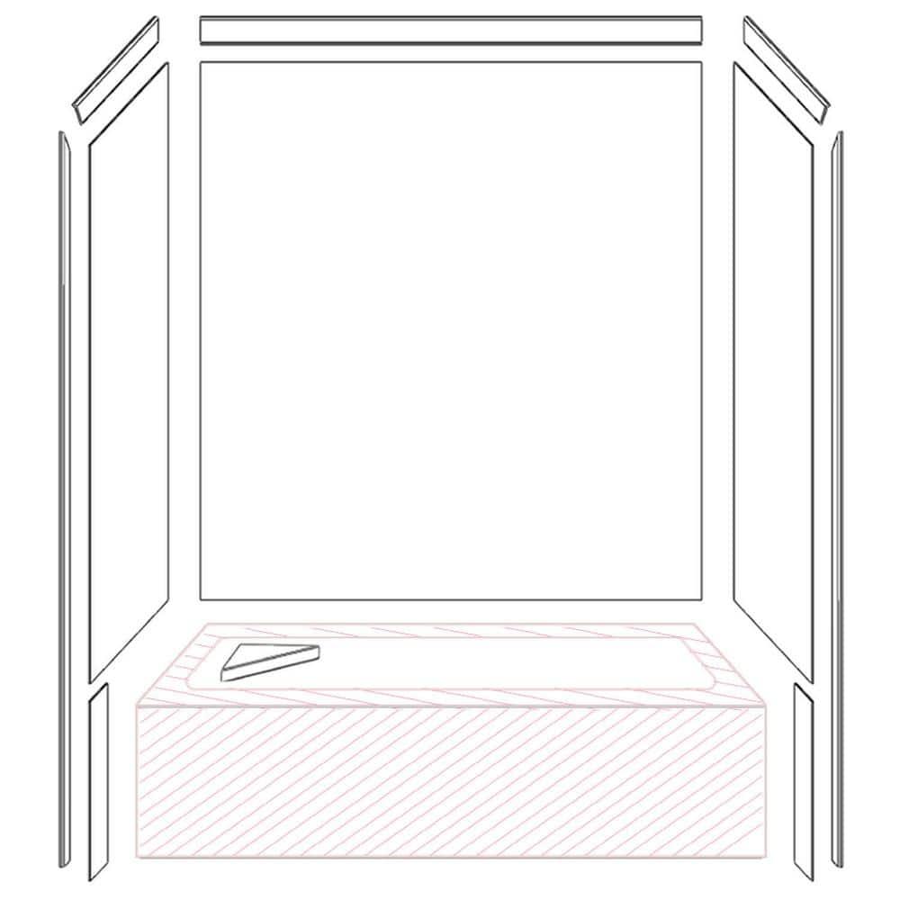 FlexStone Royale 60"W x 36"D x 80"H Alcove Bathtub/Shower Surround