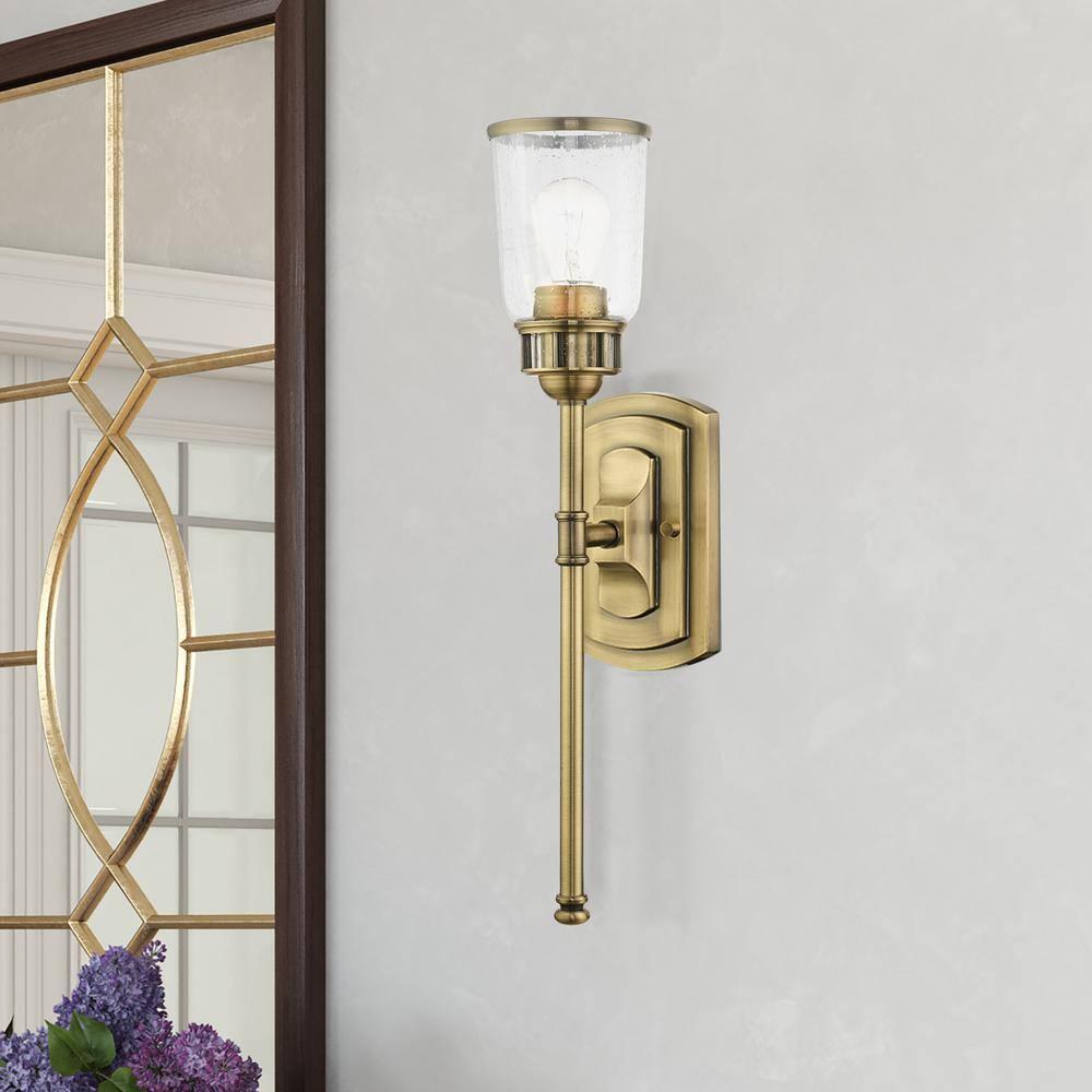Livex Lighting Lawrenceville 1 - Light Sconce in Antique Brass