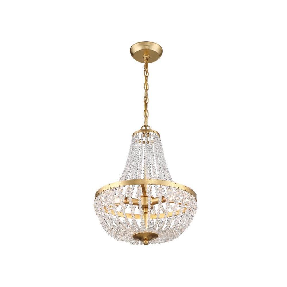 Crystorama Lighting Rylee 3 - Light Chandelier in  Antique Gold