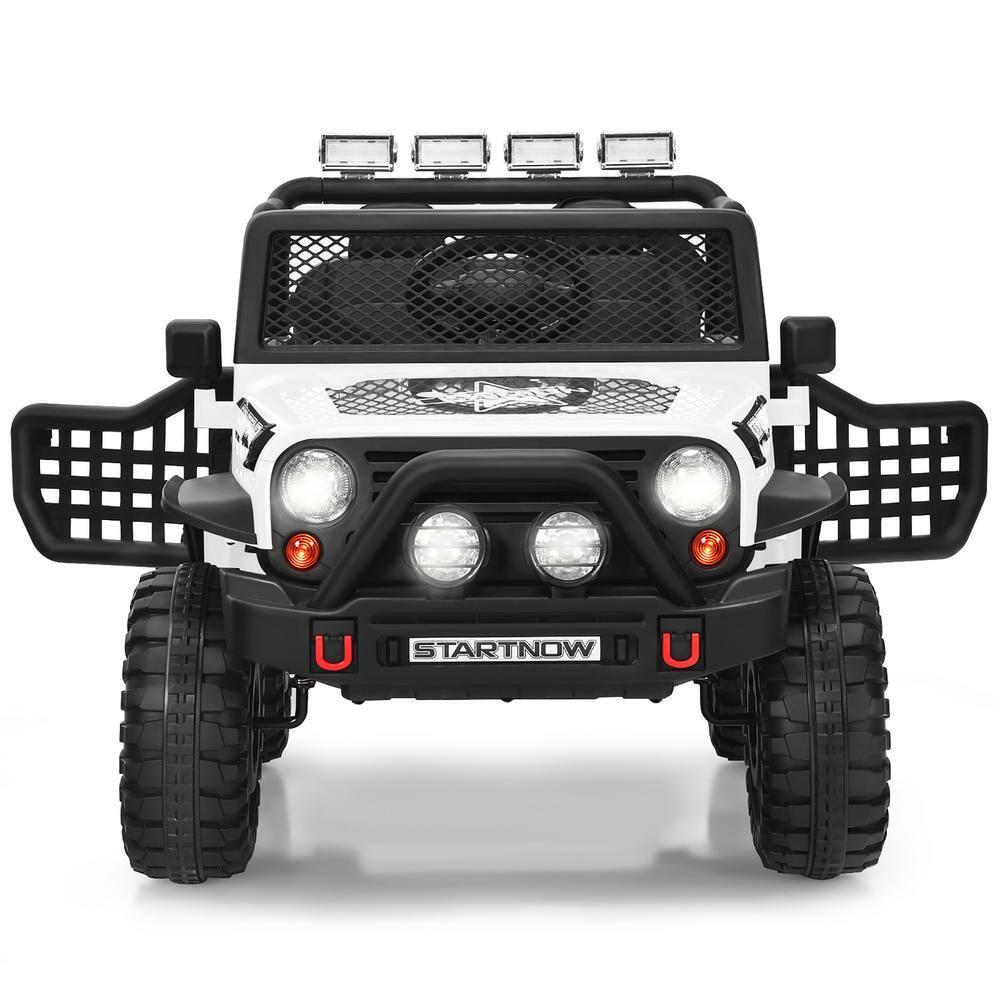 Costway 12V Kids Ride On Truck Remote Control Electric Car with Lights&Music White