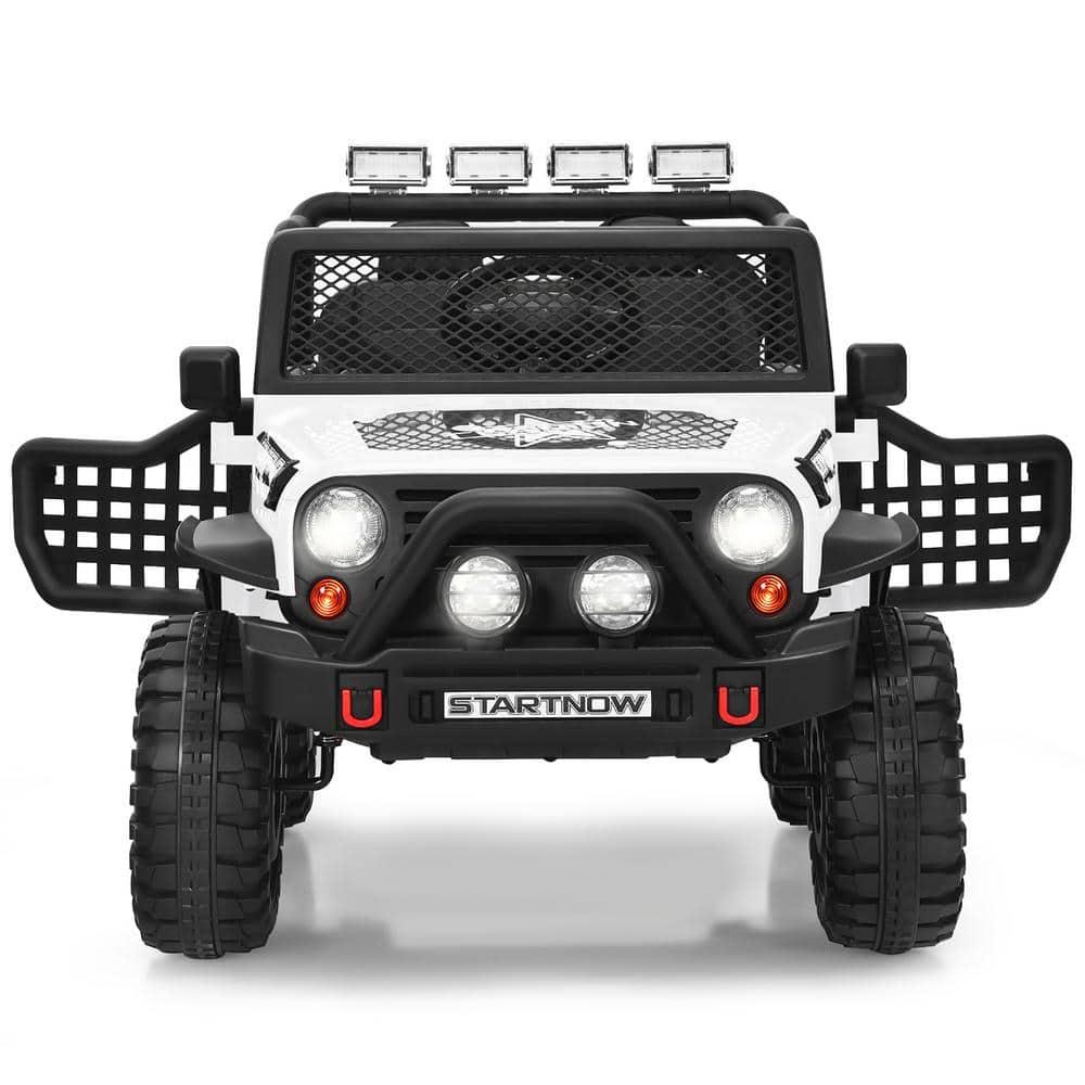 Costway 12V Kids Ride On Truck Remote Control Electric Car with Lights&Music White