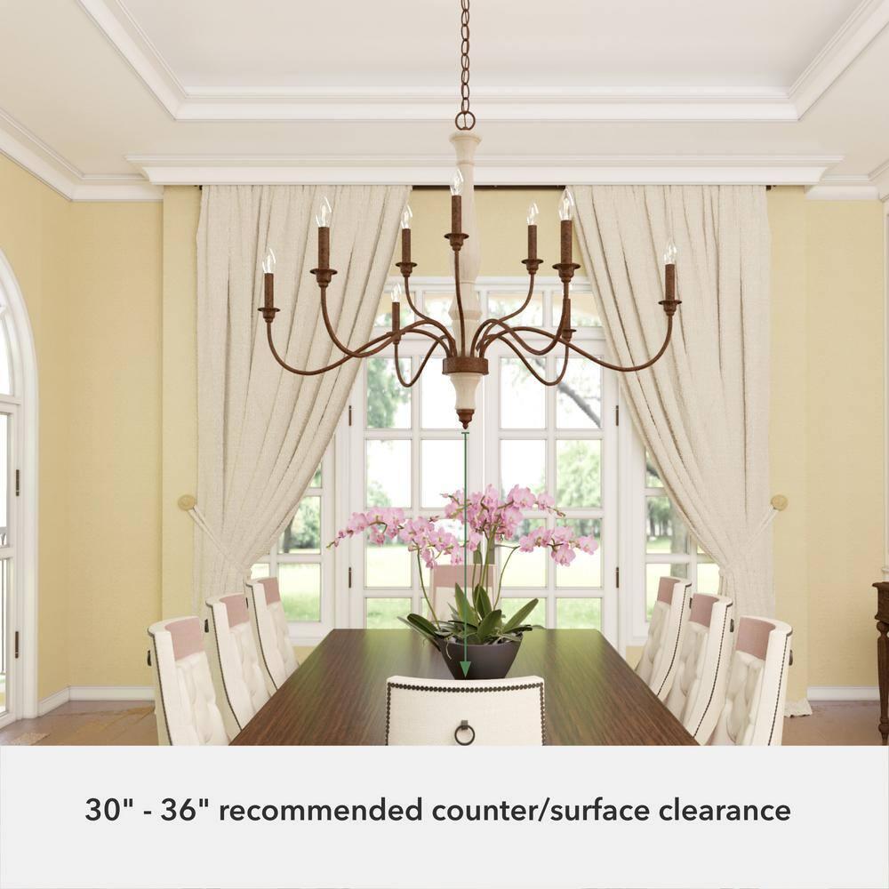 Hunter Fan Teren 9 - Light Candle Style Tiered Chandelier