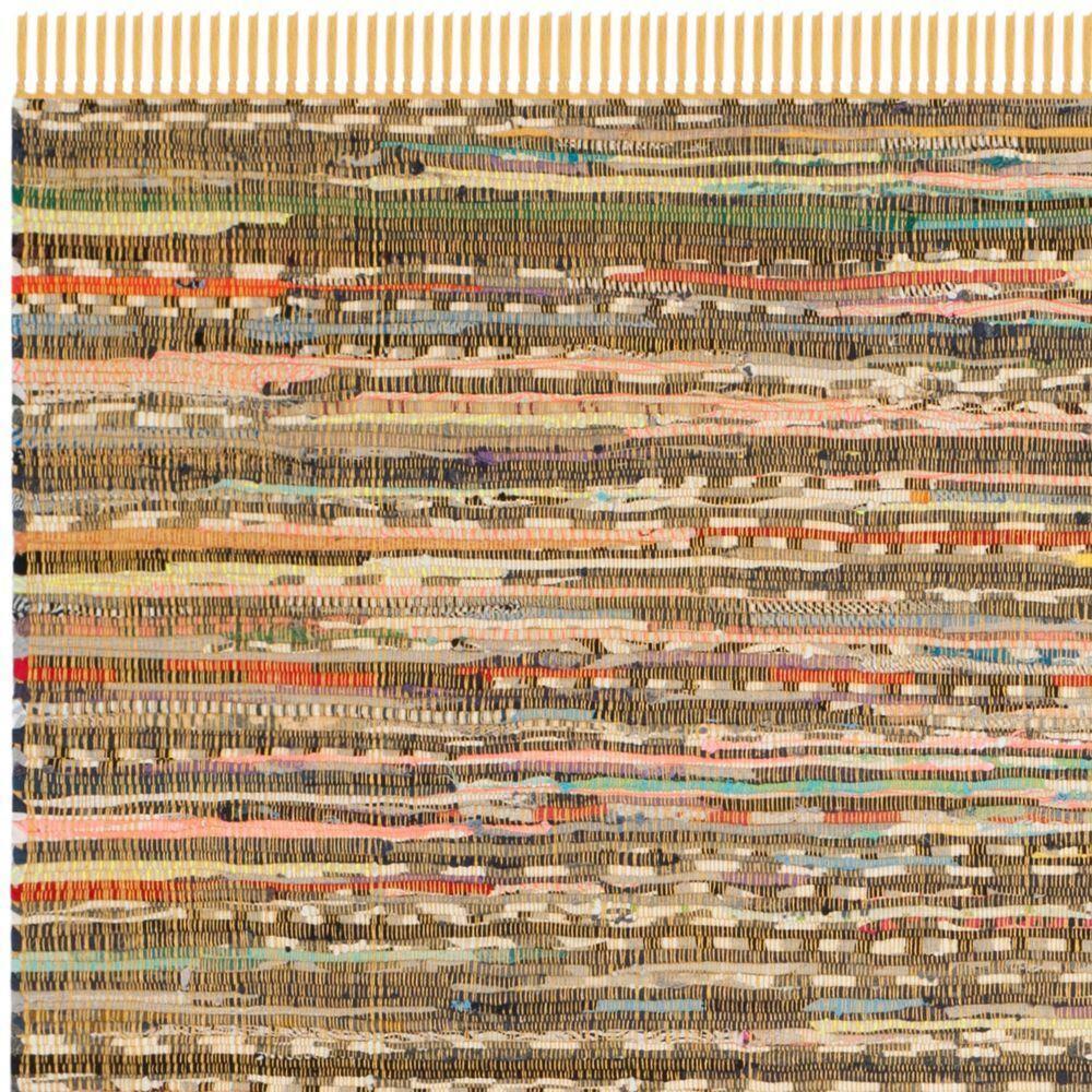 Rag Rug RAR121 Hand Woven Indoor Area Rug - 6'x6' - Yellow/Multi - Safavieh