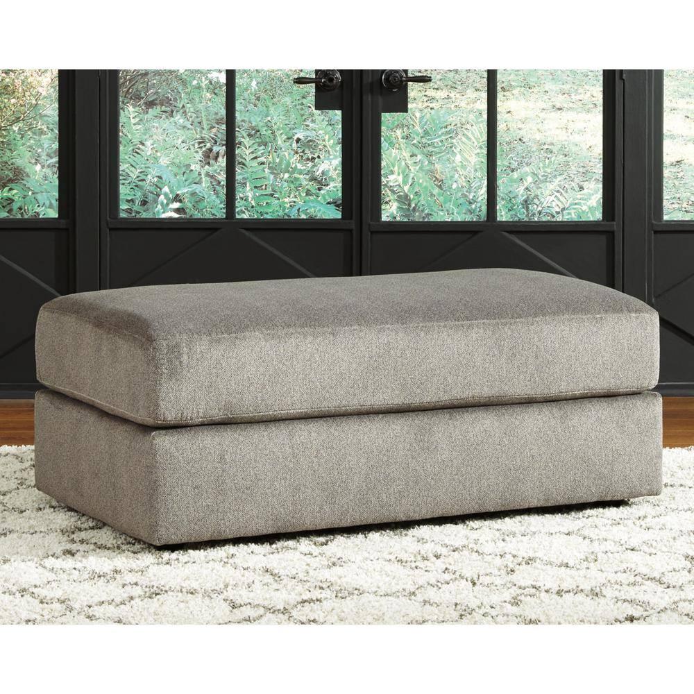 Signature Design by Ashley Contemporary Soletren Oversized Ottoman Velvet Ash