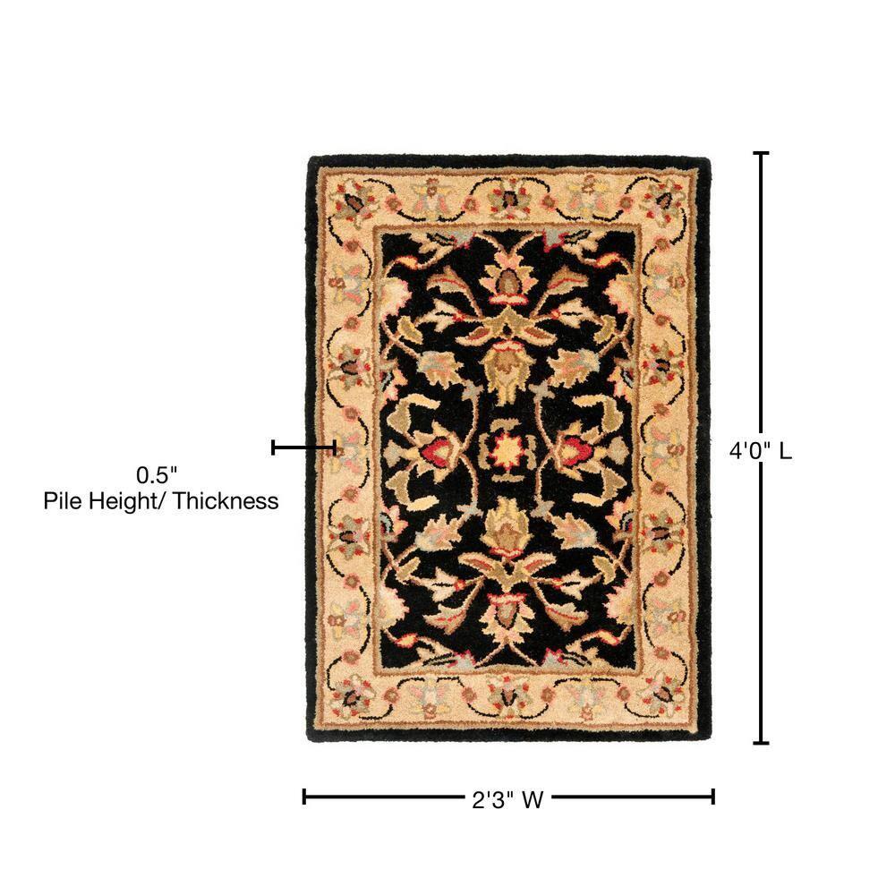 Heritage Black/Gold Doormat 2 ft. x 4 ft. Border Area Rug