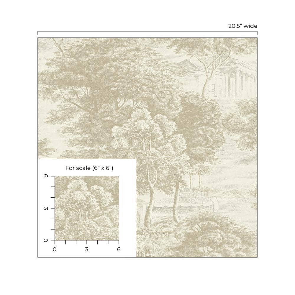Linen Botanical Peel and Stick Wallpaper, 20.5" x 216"