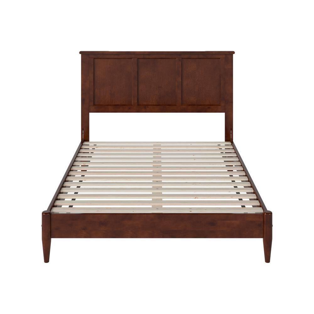 AFI Charlotte Full Solid Wood Low Profile Platform Bed, Walnut