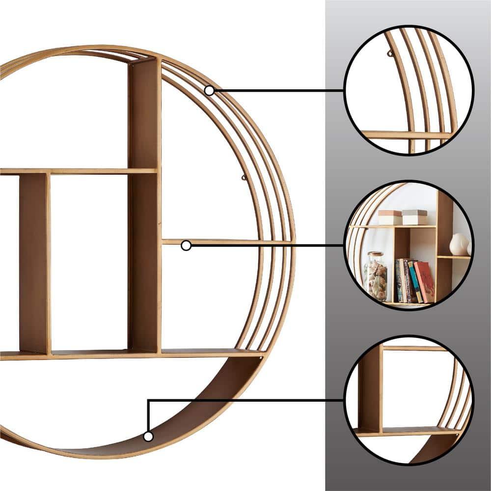 Everly Quinn Round 3 Tier Wall Mounted Floating Shelf for Bathroom
