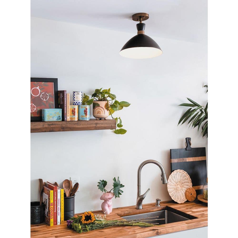 Lark Simon 1 - Light Pendant in  Black/Heritage Brass