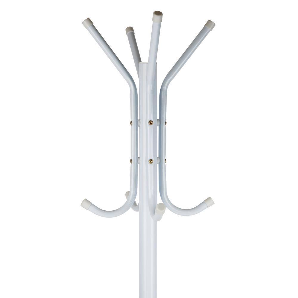 Mind Reader 3-Tier Standing Coat Rack, 11 Hooks, White