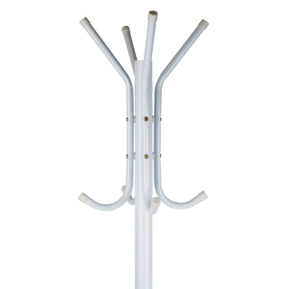 Mind Reader 3-Tier Standing Coat Rack, 11 Hooks, White