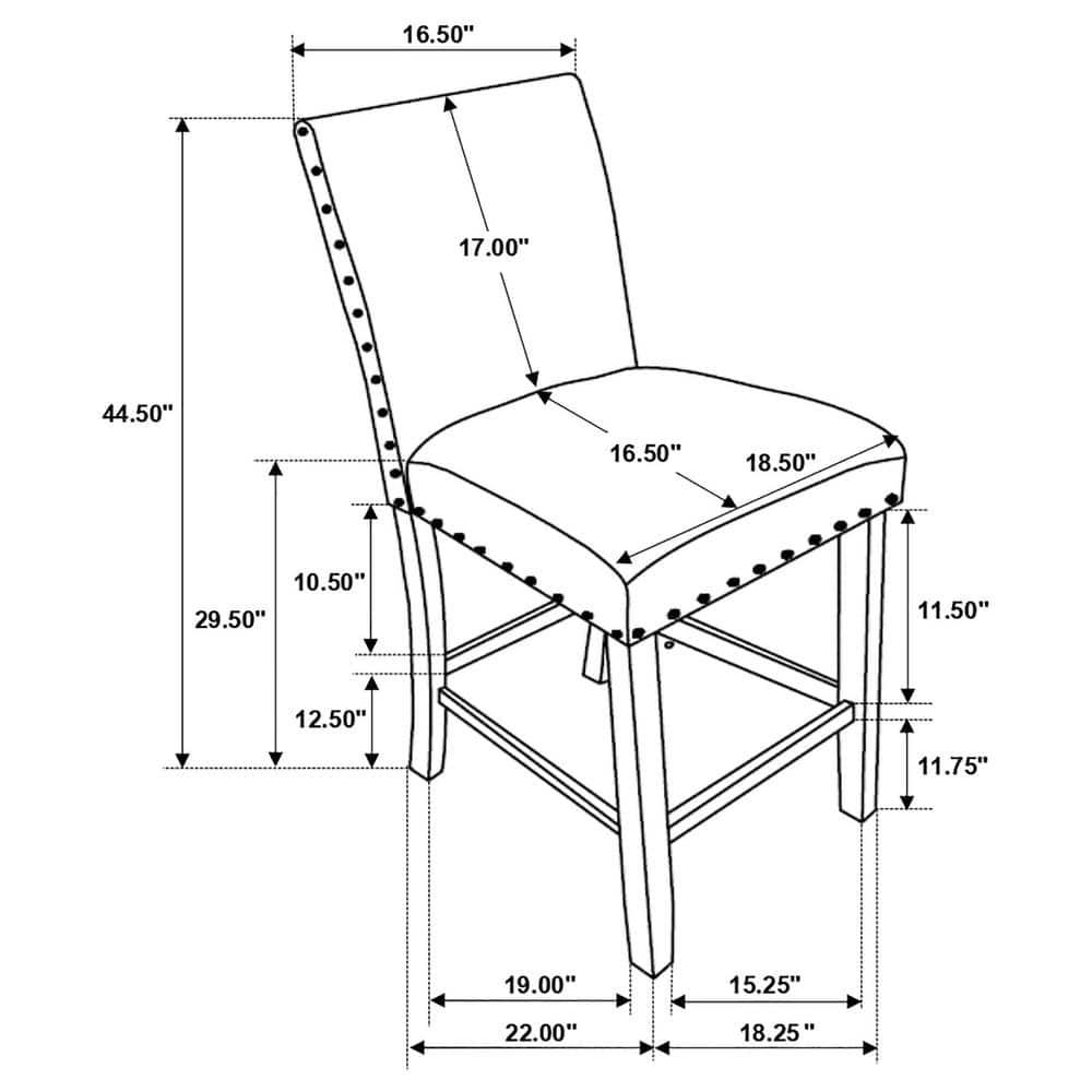Coaster Solid Back Upholstered Fabric Bar Stools in Beige