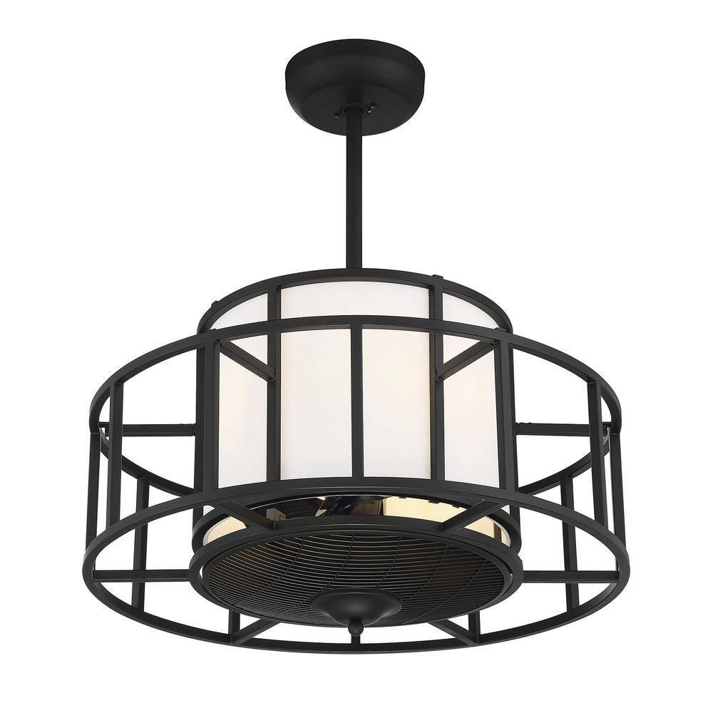 Matte Black Four Light Fan D'Lier from the Oslo Collection