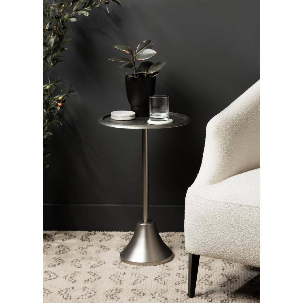 Kate and Laurel Sanzo Metal Side Table, 15x15x24, Silver