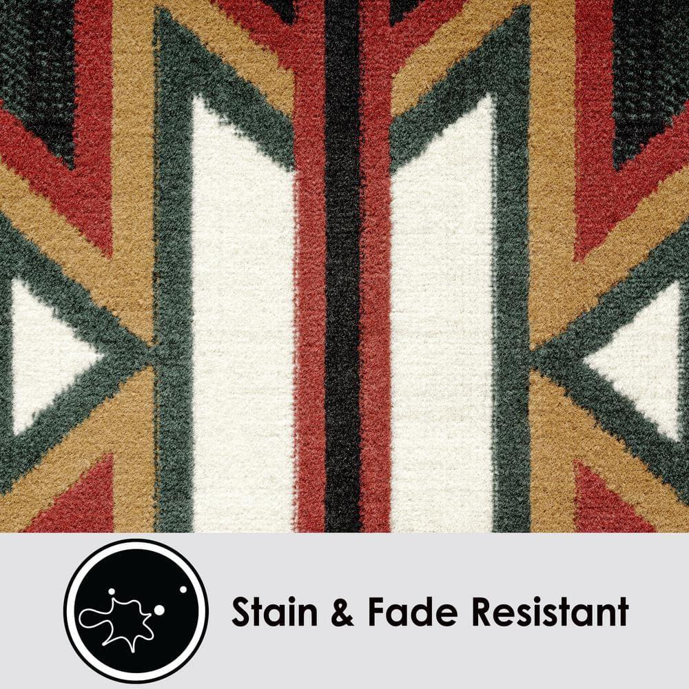 Home Dynamix Premium Sagrada Southwestern Geometric Area Rug Green/Red, 5'2"x7'4"