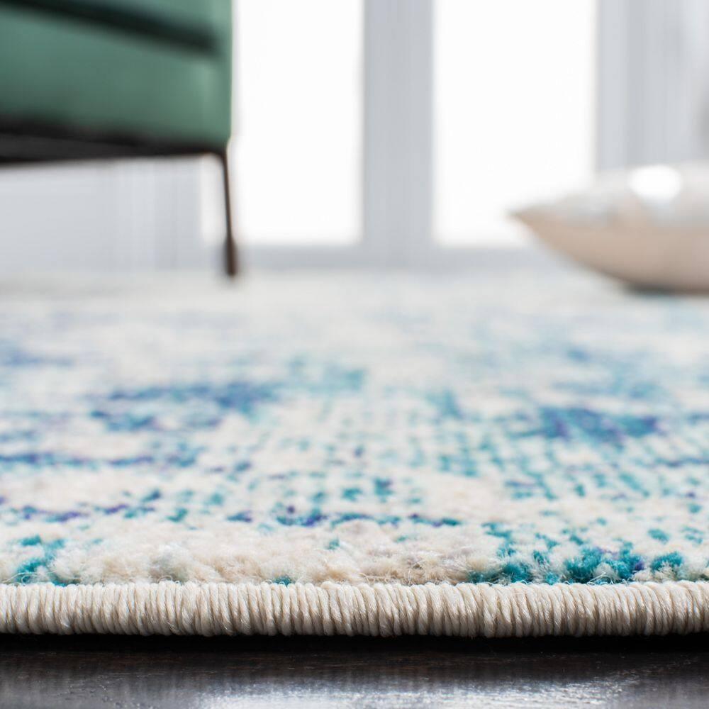 Madison MAD471 Power Loomed Indoor Area Rug - Ivory/Turquoise - 8'x10' - Safavieh