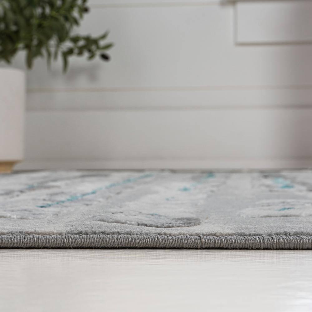 2'x10' Batten Modern Stripe Runner Rug, Gray/Turquoise - JONATHAN Y