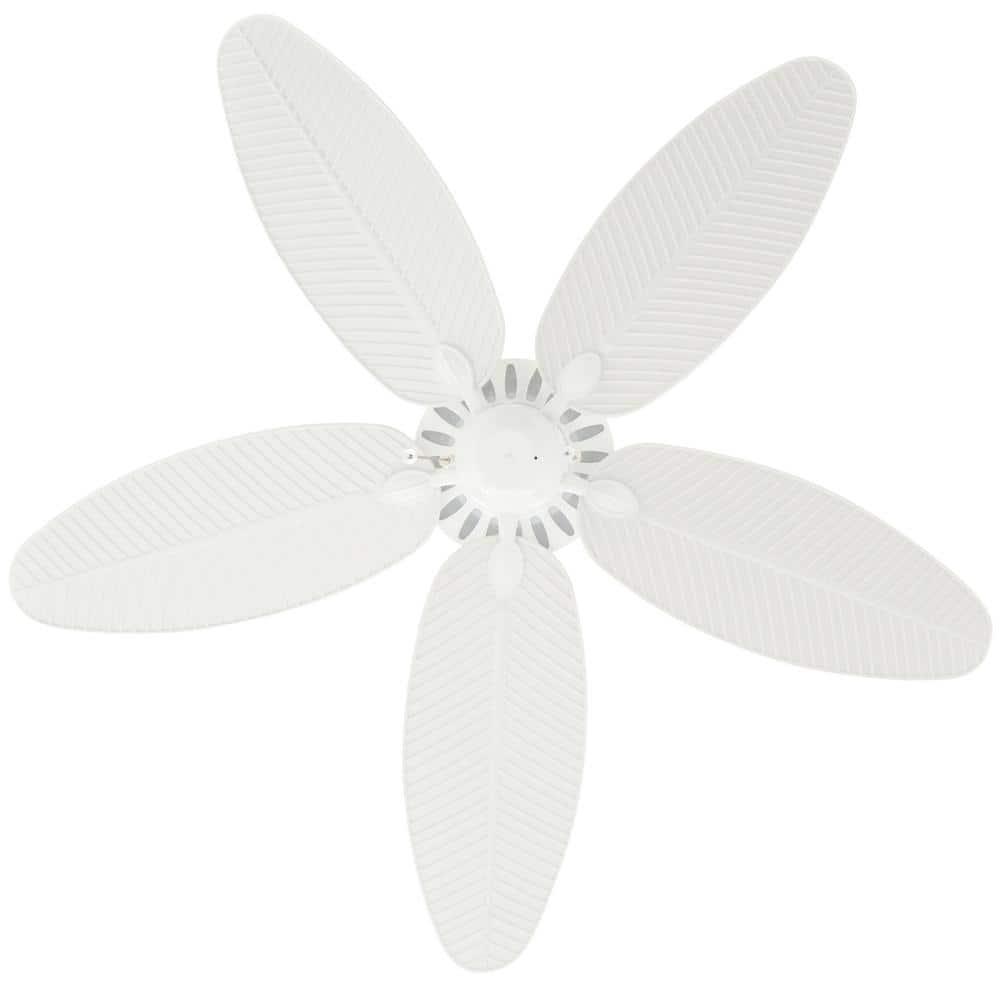 Cruise Tropical Palm 52" White Outdoor Ceiling Fan with Grain Blades