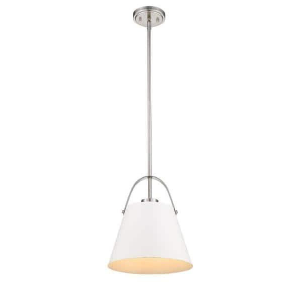 Z-Lite Z-Studio 1 - Light Pendant in  Matte White/Brushed Nickel