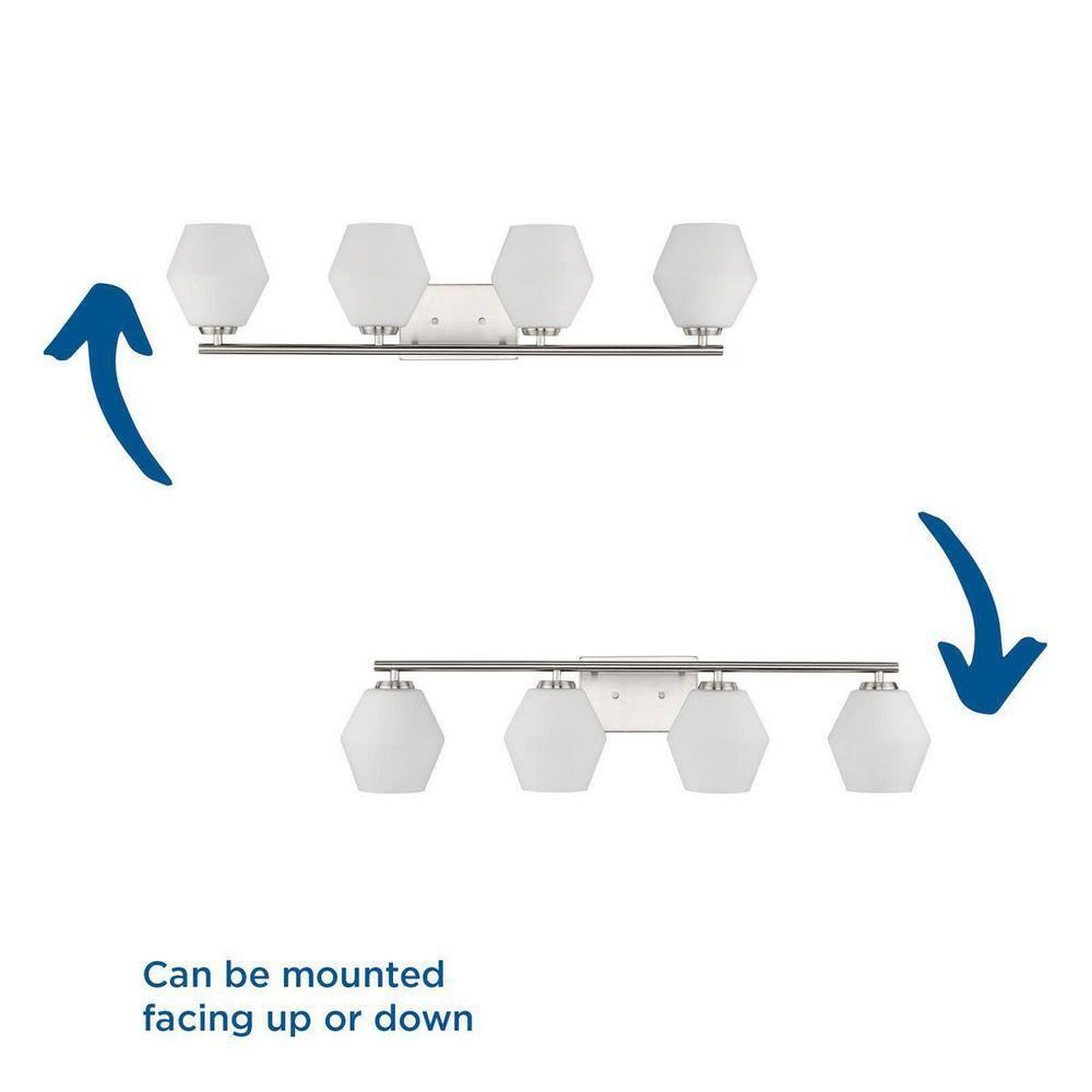 Progress Lighting Copeland 4-Light Brushed Nickel Vanity Light with Opal Glass Shades