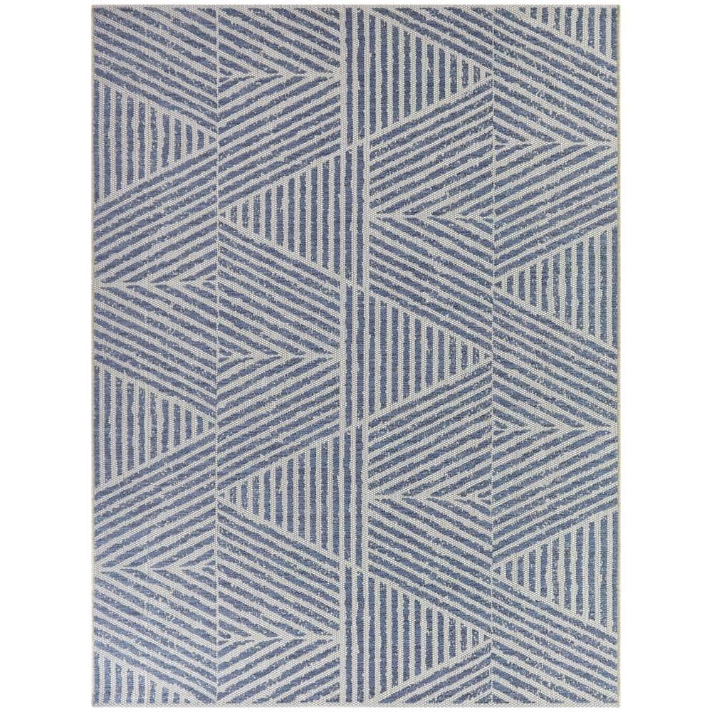 Balta US, Inc Darcy Modern Stripe Indoor/Outdoor Area Rug Blue 5'3" x 7' 5' x 8' Off-White Runner, Rectangle