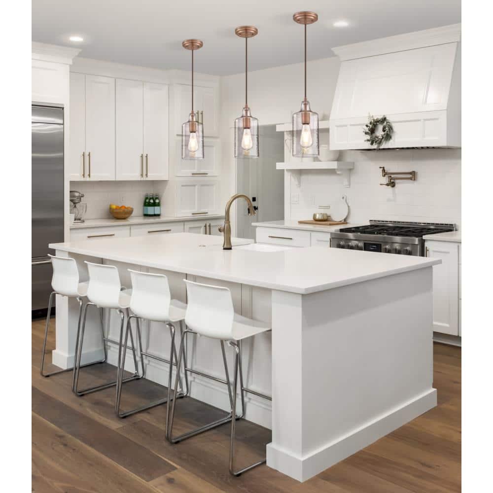 Westinghouse Lighting 6371500 Mini Pendant with Clear Textured Glass - Washed Copper
