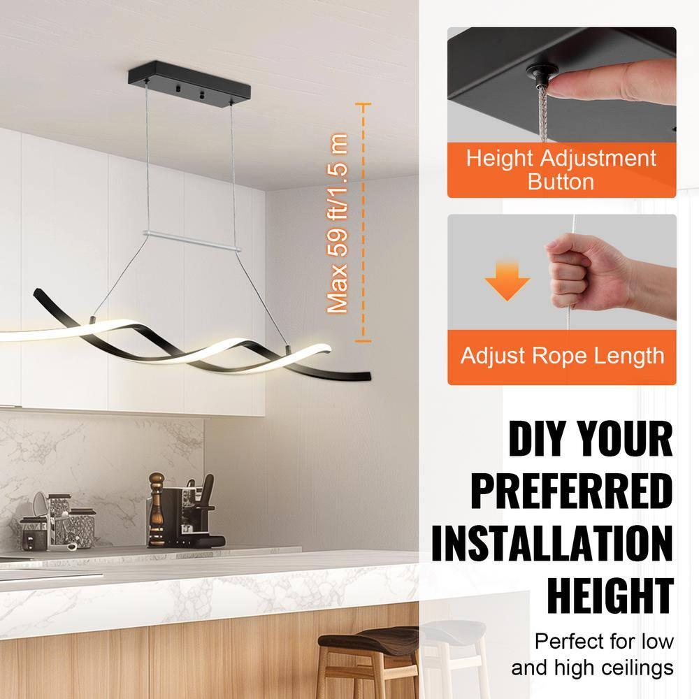 VEVOR 1 - Light Matte Black Chandelier Pendant