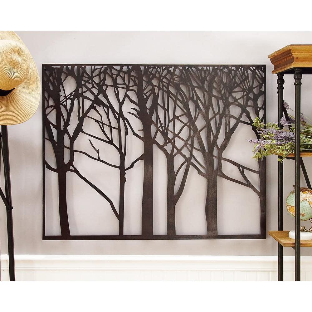 DecMode Black Metal Tree Wall Decor