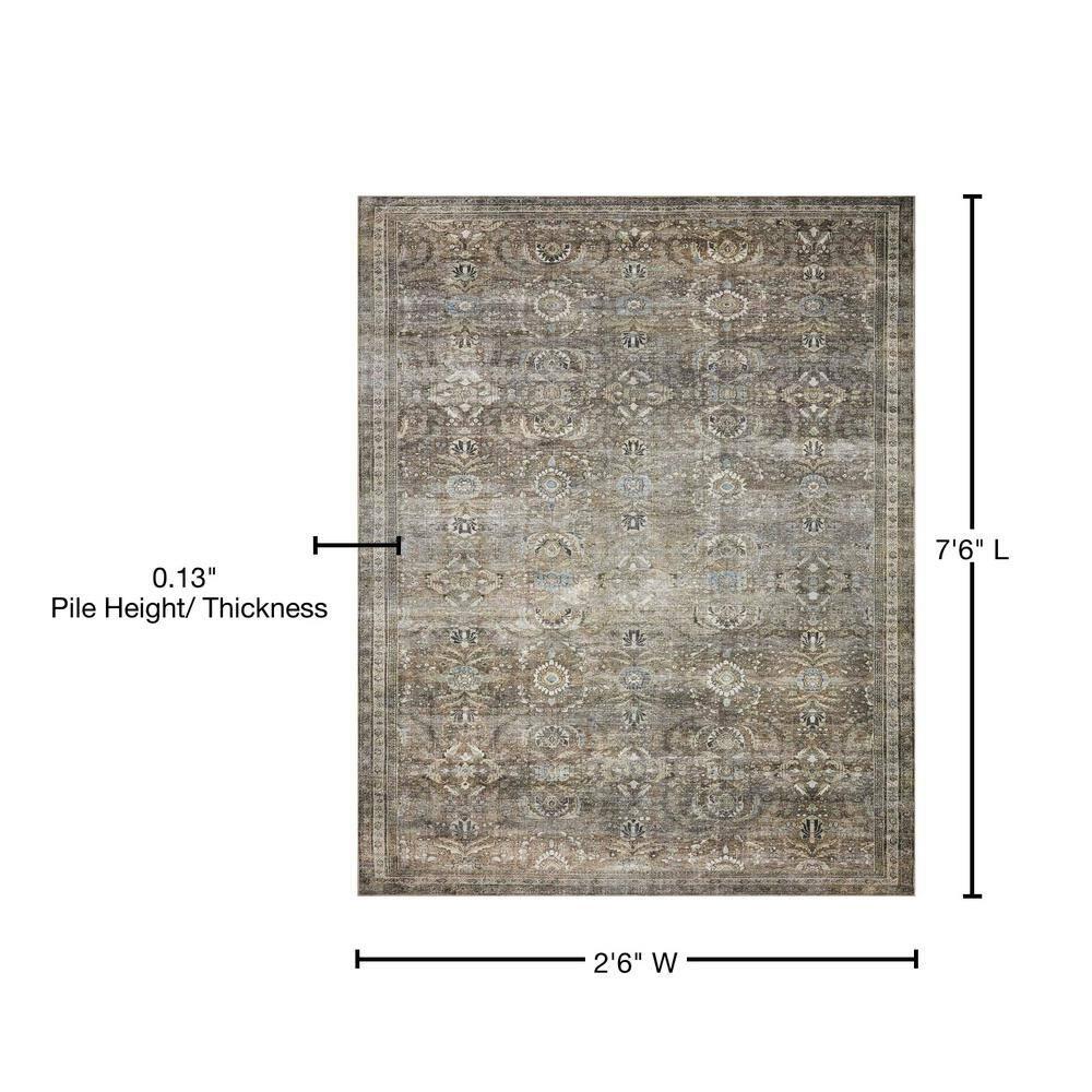 Loloi II Layla LAY-13 Printed Antique / Moss Oriental Area Rug 2'-6" x 7'-6"