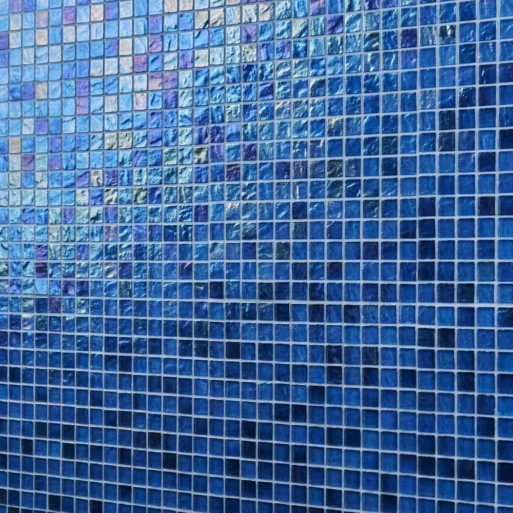 Speckle 11.73" x 11.73" Iridescent 1" Squares Glass Mosaic Wall Tile (0.95 Sq. Ft. / Sheet)