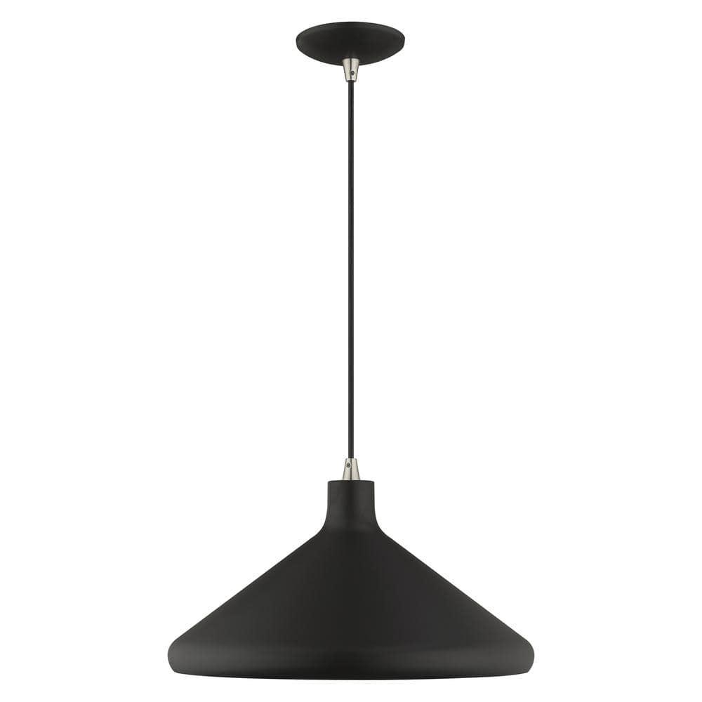 Livex Lighting Metal Shade 1 - Light Chandelier in  Black