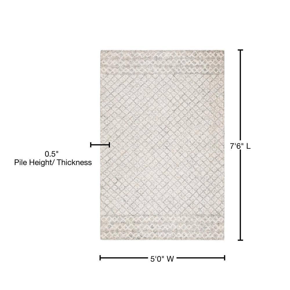 Abstract ABT203 Handmade Indoor Area Rug - Ivory/Grey - 5'x7'-6" - Safavieh