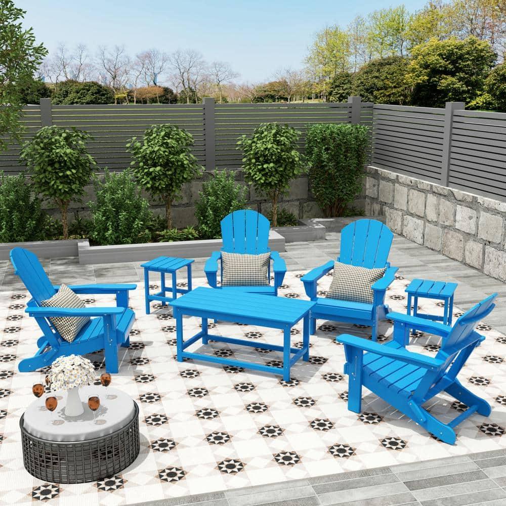 Polytrends  Laguna Hdpe All Weather Outdoor Patio Coffee And Side Tables (3-Piece Set) Pacific Blue