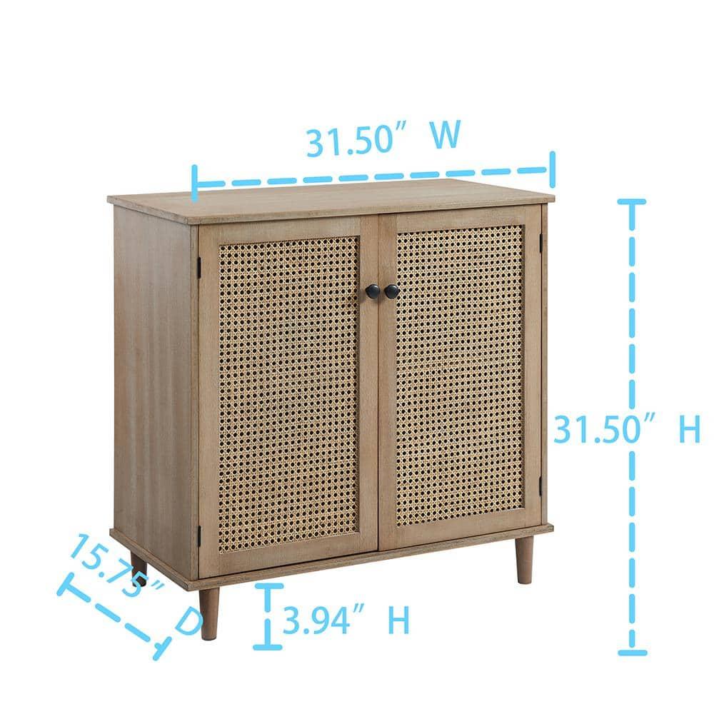Art Leon Cane Wicker Cabinet Sideboard, Natural