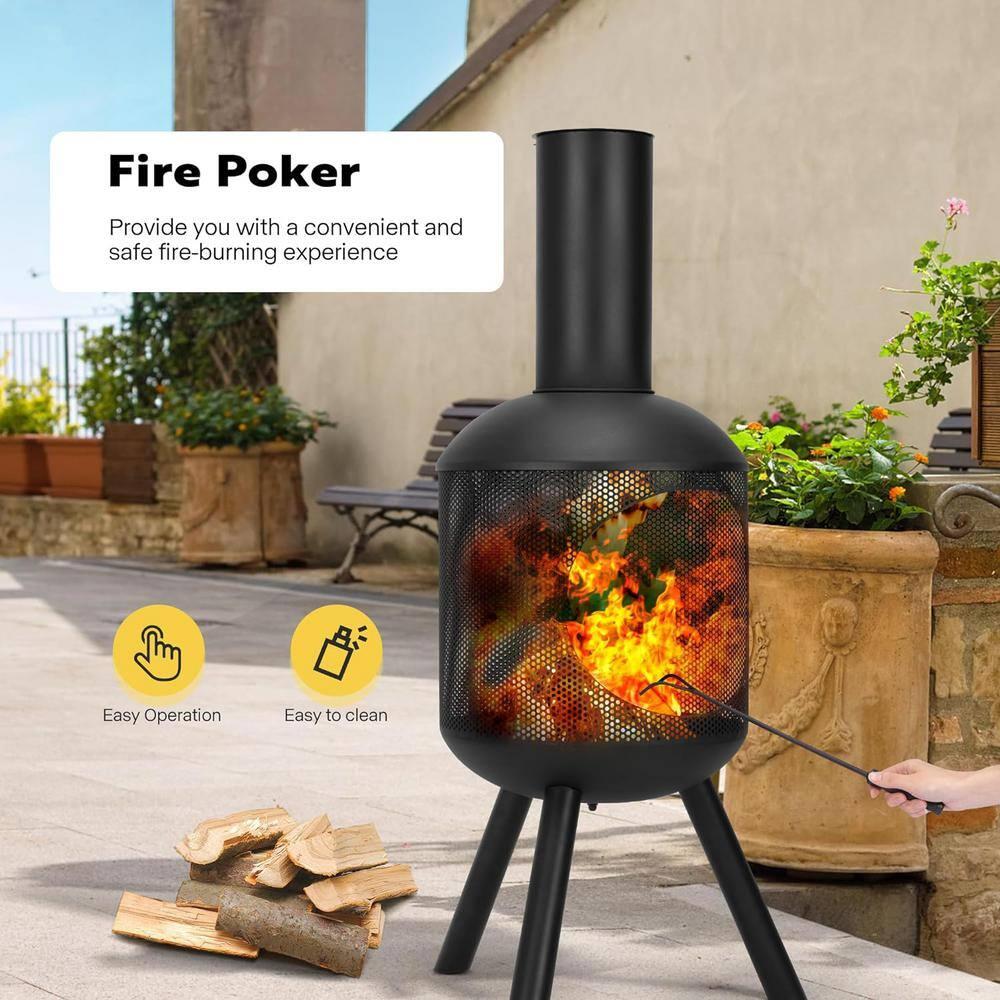 Romn 46.7'' H Steel Outdoor Chiminea