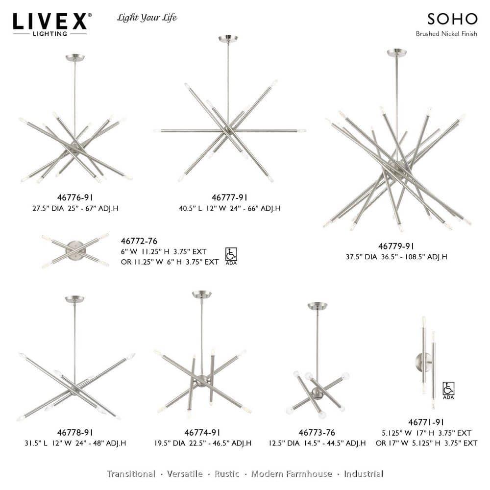 Livex Lighting Soho 4 - Light Wall Light in  Brushed Nickel