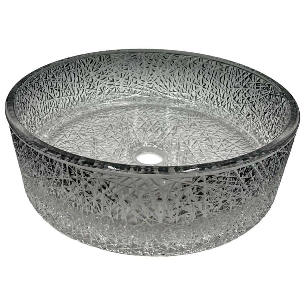 CastelloUSA CB-VC-16-BGRSP-16 Stadium 16" Glass Circular Bathroom Vessel Sink - Timeless Collection