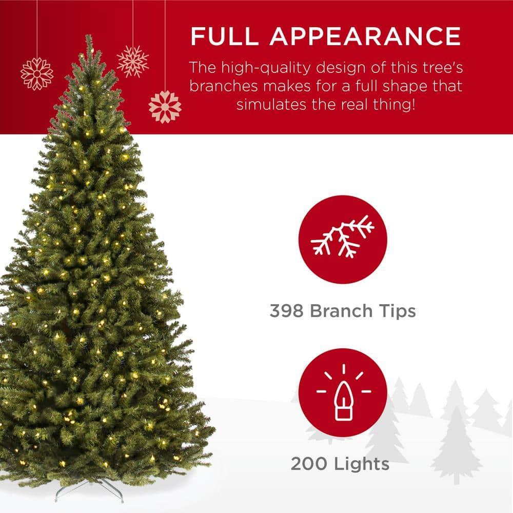 Best Choice Products 4.5ft Pre-Lit Spruce Hinged Artificial Christmas Tree w/ 200 Incandescent Lights, Foldable Stand