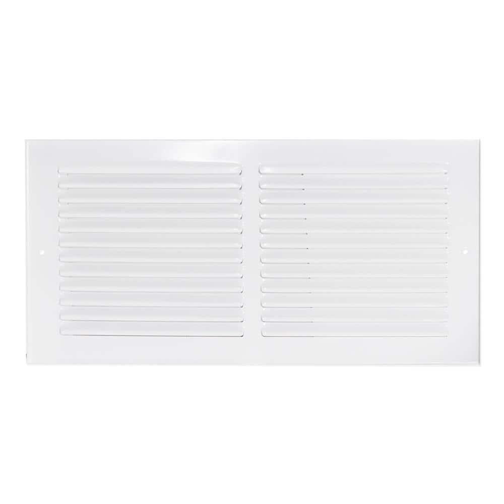 14 in. x 6 in. Steel Return Air Grille, White