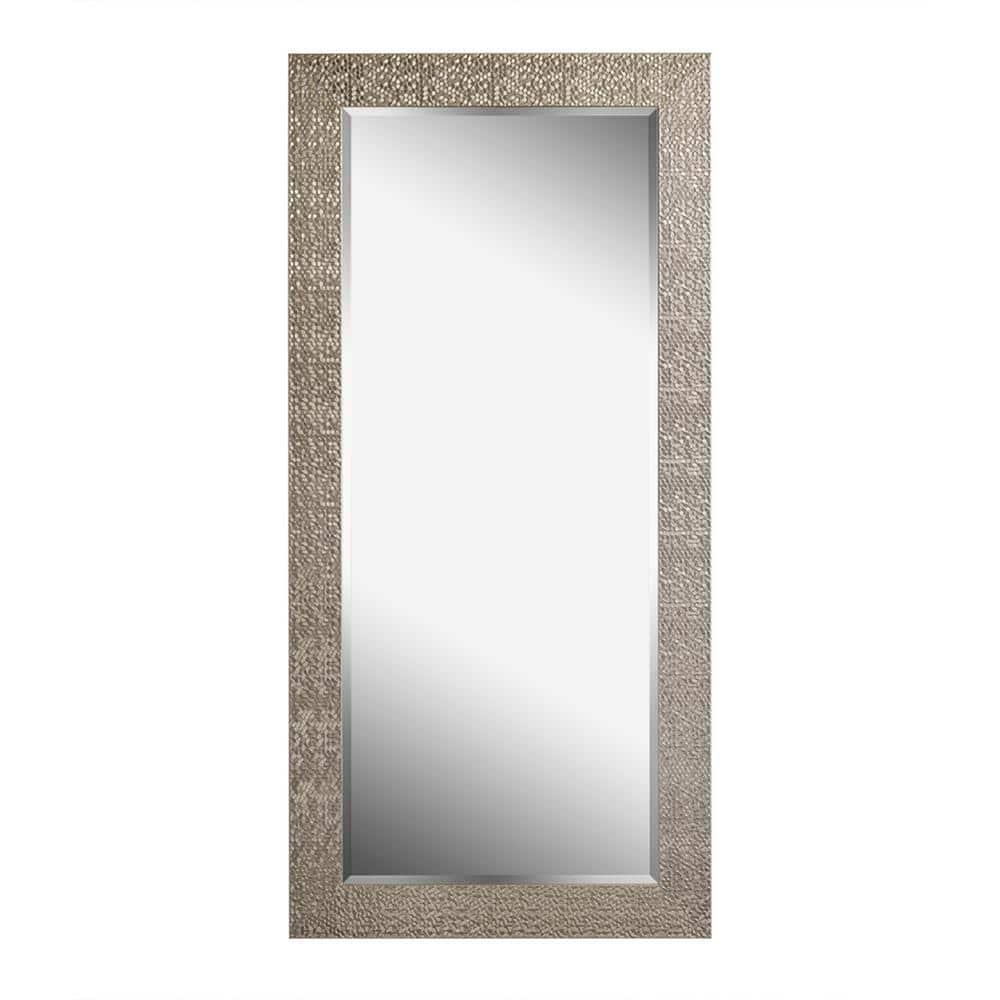 Floor Mirror, Full length Mirror, Mosaic Style Full Body Mirror for Home, Wall Mirror with Faux Wood Frame, 66"LX32"W Large Mirror for Bedroom by Naomi home - Champagne