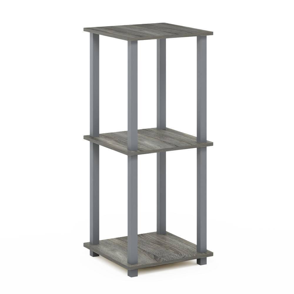 Simplistic End Table, French Oak Grey - 19.6 x 15.6 x 15.6 in. - Set of 2